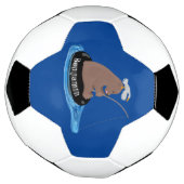 Afbeelding van de Cute beer cub Fishing cartoon Voetbal (Gedraaid)