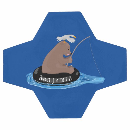 Afbeelding van de Cute beer cub Fishing cartoon Voetbal (Enkel)