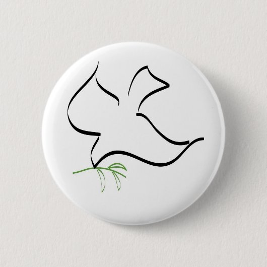 Afbeelding van de Dove and Olive Branch Ronde Button 5,7 Cm (Voorkant)