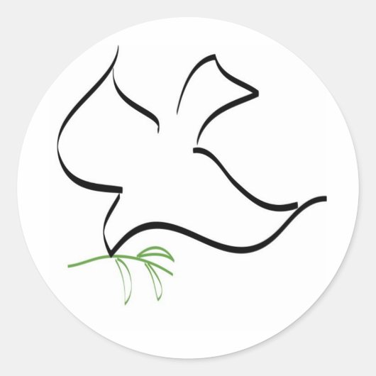 Afbeelding van de Dove and Olive Branch Ronde Sticker (Voorkant)