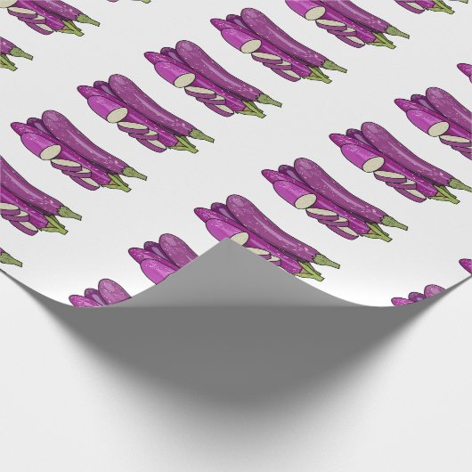 Afbeelding van de eierplant-cartoon cadeaupapier (Hoek)