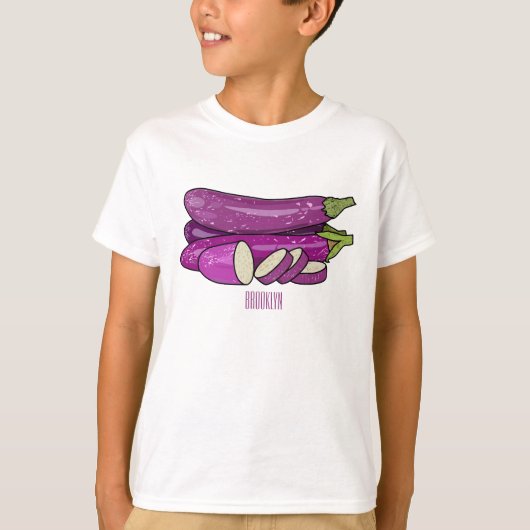 Afbeelding van de eierplant-cartoon t-shirt (Voorkant)