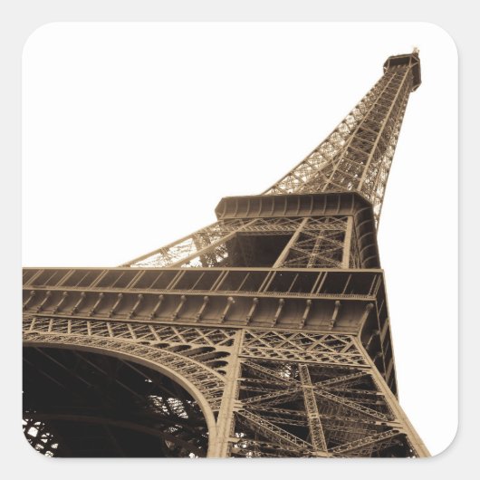  afbeelding van de Eiffeltoren Vierkante Sticker (Voorkant)