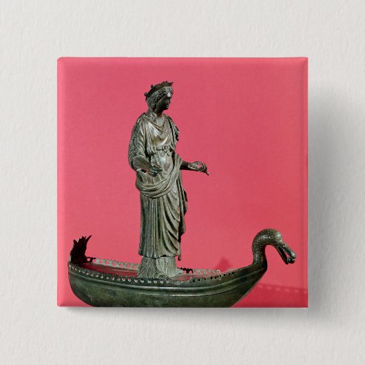 Afbeelding van de Goddess Sequana Vierkante Button 5,1 Cm (Voorkant)