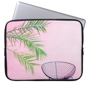 Afbeelding van de groene en zwarte palmboom laptop sleeve