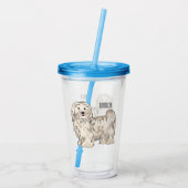 Afbeelding van de Havanese cartoon Acryl Drinkbeker (Achterkant)