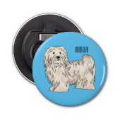 Afbeelding van de Havanese cartoon Button Flesopener (Voorkant)