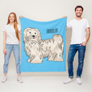 Afbeelding van de Havanese cartoon Fleece Deken