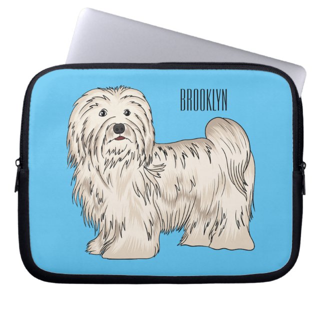 Afbeelding van de Havanese cartoon Laptop Sleeve (Voorkant)