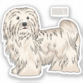 Afbeelding van de Havanese cartoon Sticker (Voorkant)