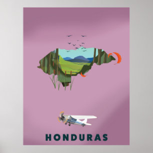 Afbeelding van de kaartreisposter Honduras Poster