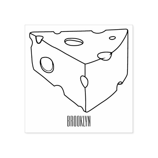 Afbeelding van de kaascartoon 	rubberstempel (Afrduk)