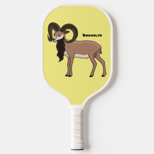 Afbeelding van de Mouflon-geit Pickleball Paddle (Voorkant)
