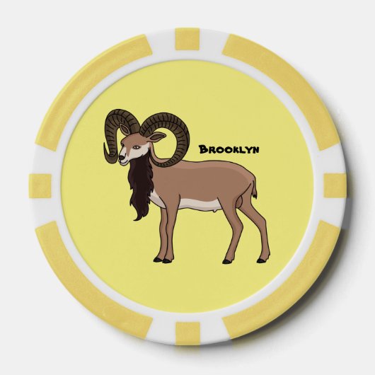 Afbeelding van de Mouflon-geit Poker Chips (Voorkant)