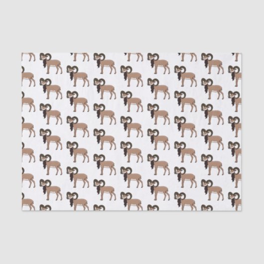 Afbeelding van de Mouflon-geit Tissuepapier (Voorkant)