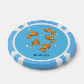 Afbeelding van de oranje goudvis-cartoon poker chips (Enkel)