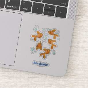 Afbeelding van de oranje goudvis-cartoon sticker