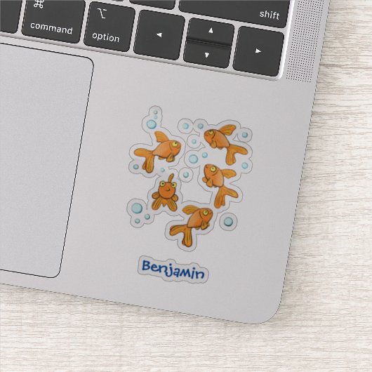 Afbeelding van de oranje goudvis-cartoon sticker (Detail)