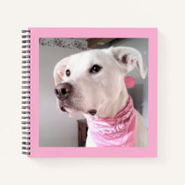 Afbeelding van de paarse puppy dog met roze zout notitieboek