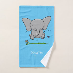 Afbeelding van de schattige baby-olifant cartoon bad handdoek