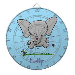 Afbeelding van de schattige baby-olifant cartoon dartbord