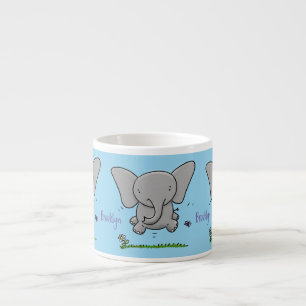 Afbeelding van de schattige baby-olifant cartoon espresso kop