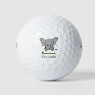 Afbeelding van de schattige baby-olifant cartoon golfballen