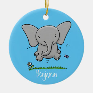Afbeelding van de schattige baby-olifant cartoon keramisch ornament