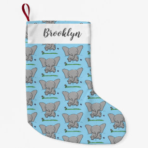 Afbeelding van de schattige baby-olifant cartoon kleine kerstsok