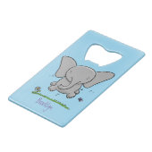 Afbeelding van de schattige baby-olifant cartoon kredietkaart flessenopener (Achterkant Gekanteld)