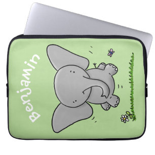 Afbeelding van de schattige baby-olifant cartoon laptop sleeve