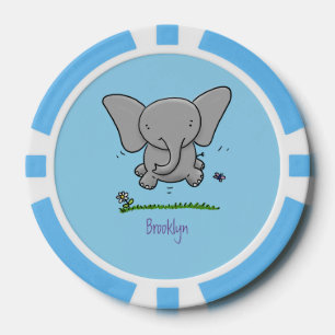 Afbeelding van de schattige baby-olifant cartoon poker chips