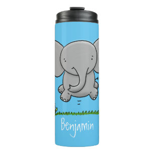 Afbeelding van de schattige baby-olifant cartoon thermosbeker