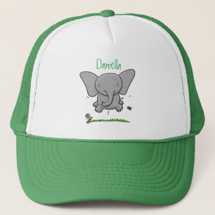 Afbeelding van de schattige baby-olifant cartoon trucker pet
