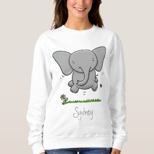 Afbeelding van de schattige baby-olifant cartoon trui