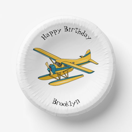 Afbeelding van de Seaplane cartoon Papieren Kommen (Voorkant)