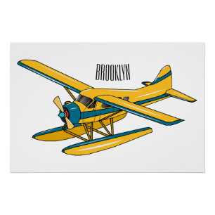Afbeelding van de Seaplane cartoon Perfect Poster