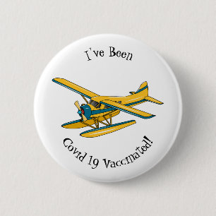 Afbeelding van de Seaplane cartoon Ronde Button 5,7 Cm