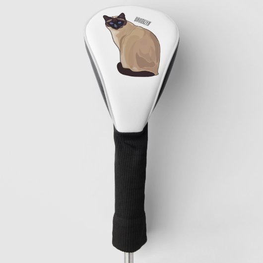 Afbeelding van de Siamese cartoon Golfheadcover (Voorkant)