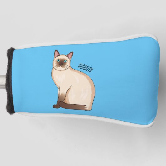 Afbeelding van de Siamese cartoon Golfheadcover (Voorkant)