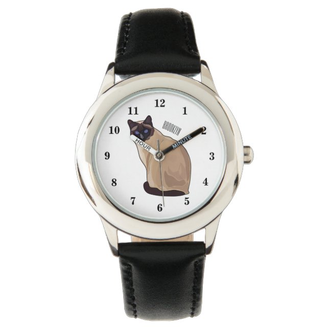 Afbeelding van de Siamese cartoon Horloge (Voorkant)