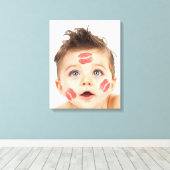 Afbeelding van de Small Cute Cupid Canvas Afdruk (Insitu (Houten vloer))