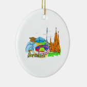 afbeelding van de stad barcelona keramisch ornament (Rechts)