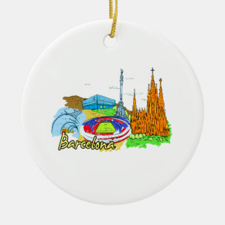 afbeelding van de stad barcelona keramisch ornament