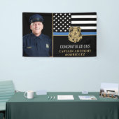 Afbeelding van de Thin Blue Line Flag Police Retir Spandoek (Beurs)