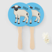 Afbeelding van de Valais Blwlese-cartoon Handwaaier (Voorkant en achterkant)