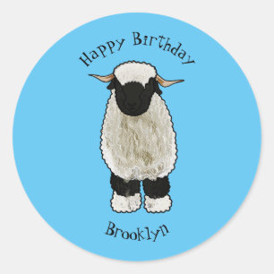 Afbeelding van de Valais Blwlese-cartoon Ronde Sticker