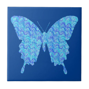 Afbeelding van de vlinder, abstract patroon, schad tegeltje