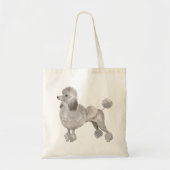 Afbeelding van de waterverf van Cute Gray Poodle Tote Bag (Voorkant)