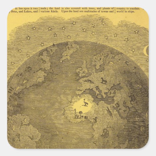 Afbeelding van de wereld vierkante sticker (Voorkant)